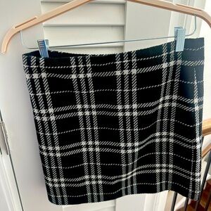 J CREW Black and White Plaid Skirt